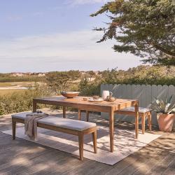 CODE BFRIDAY10, -10% sur Salon de jardin en bois massif teck massif, Teck, Naturel, H75 cm L200 l100 cm BERAH GETAH