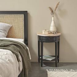 CODE BFRIDAY10, -10% sur Table de chevet en bois massif acajou massif, Acajou, Noir, H65 cm L50 l50 cm BERAH GETAH