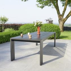 Table de jardin en aluminium noir 8 places, Aluminium, Noir, H76 cm L280 l100 cm BERAH GETAH