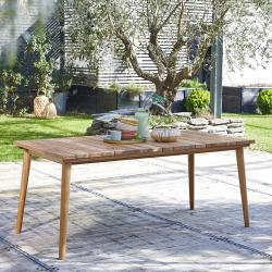 CODE BFRIDAY10, -10% sur Table de jardin en bois massif teck massif 6/8 places, Teck, Naturel, H75 cm L180 l90 cm BERAH GETAH