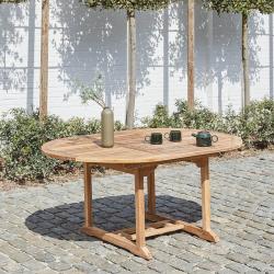 CODE BFRIDAY10, -10% sur Table de jardin en bois massif teck massif extensible ovale 6/8 places, Teck, Naturel, H75 cm L120 l120 cm BERAH GETAH