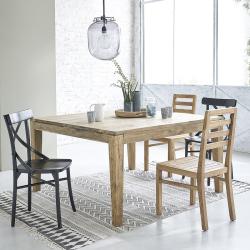 CODE BFRIDAY10, -10% sur Table en bois massif teck recyclé massif extensible 12 pers., Teck Recyclé, Naturel, H77 cm L140 l140 cm BERAH GETAH
