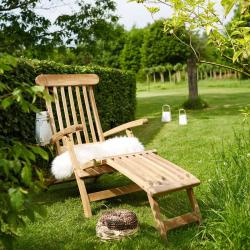 CODE BFRIDAY10, -10% sur Transat en bois massif teck massif (lot de 2), Teck brut, Naturel, H30 cm L152.5 l61 cm BERAH GETAH