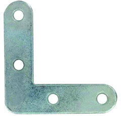 Equerre de cadre plat zinguée à bouts ronds 60 mm