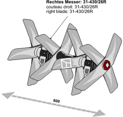 Herse à bêche rotative 600 x 430 mm adaptable - BlackSteel