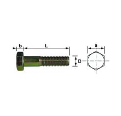Vis tête hexagonale M5 x 50 mm 8.8 bichro (Vendu par 200)