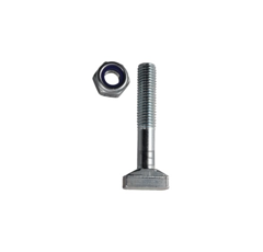 Boulon à tête rectangulaire 10x65 avec écrou à freinage int. 8.8 adaptable - Blacksteel
