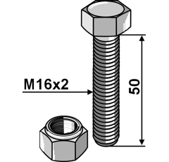 Boulon M16 x 50 mm - 8.8 adaptable