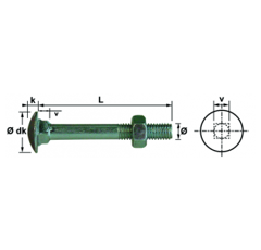 Boulons Japy TRCC M12 x 40 mm (Vendu par 50)