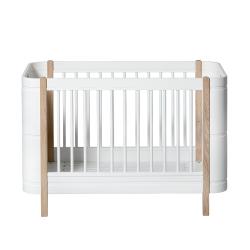 Lit bébé évolutif 5 en 1 Mini+ Wood - Blanc/Chêne - Oliver Furniture