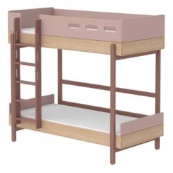 Lit superposé échelle droite Popsicle - Chêne/Cherry Flexa Popsicle