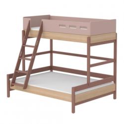 Lit familial superposé échelle inclinée Popsicle - Chêne/Cherry Flexa Popsicle