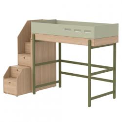 Lit mezzanine escalier Popsicle - Chêne/Kiwi Flexa Popsicle