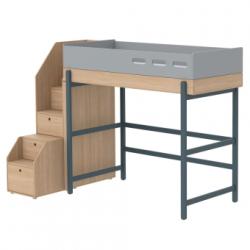 Lit mezzanine escalier Popsicle - Chêne/Blueberry Flexa Popsicle