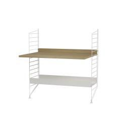 Bureau mural évolutif 80 x 85 cm - Chêne/Blanc - String Furniture