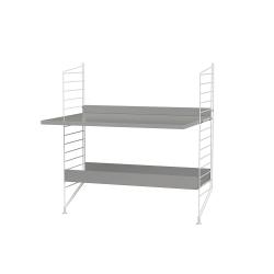 Bureau mural évolutif 80 x 85 cm - Gris - String Furniture