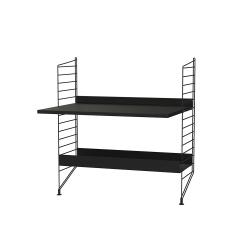 Bureau mural évolutif 80 x 85 cm - Noir - String Furniture