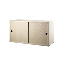 Caisson 2 portes coulissantes 78 cm - Frêne - String Furniture