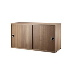 Caisson 2 portes coulissantes 78 cm - Noyer - String Furniture