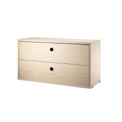 Caisson 2 tiroirs 78 x 30 cm - Frêne - String Furniture