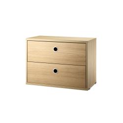 Caisson 2 tiroirs 58 x 30 cm - Chêne - String Furniture