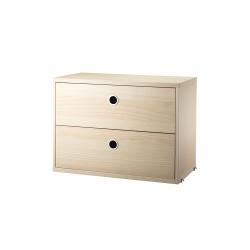 Caisson 2 tiroirs 58 x 30 cm - Frêne - String Furniture