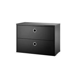 Caisson 2 tiroirs 58 x 30 cm - Noir - String Furniture