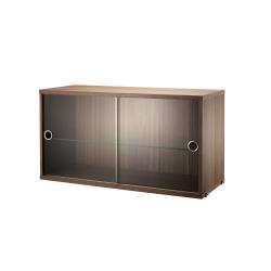 Caisson 2 portes vitrées coulissantes - Noyer - String Furniture