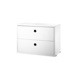 Caisson 2 tiroirs 58 x 30 cm - Blanc - String Furniture