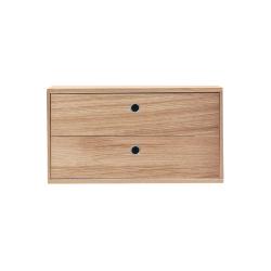 Caisson 2 tiroirs 78 x 30 cm - Chêne - String Furniture