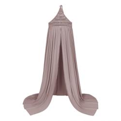 Ciel de lit Tara Crochet et coton bio - Vieux rose Numéro 74