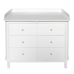 Commode avec grand plan à langer Wood - Blanc - Oliver Furniture