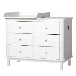 Commode avec petit plan à langer Wood - Blanc - Oliver Furniture