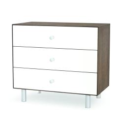 Commode Merlin Classic 3 tiroirs - Blanc/Noyer - Oeuf NYC