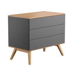 Commode à langer Nature - Gris anthracite - Vox