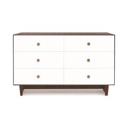 Commode Merlin Rhea 6 tiroirs - Blanc/Noyer - Oeuf NYC