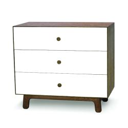 Commode Merlin Sparrow 3 tiroirs - Blanc/Noyer - Oeuf NYC