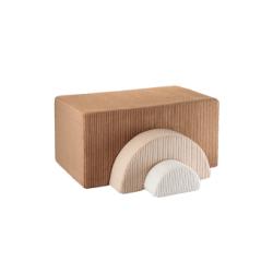 Trio de Poufs Rainbow en velours côtelé - Toffee Wigiwama