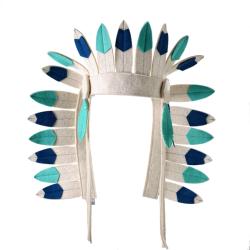 Grande parure d'indien - Bleu/vert - Frida's Tierchen