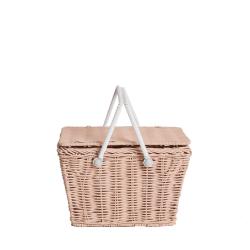 Panier en rotin Piki - Rose poudré - Olli Ella
