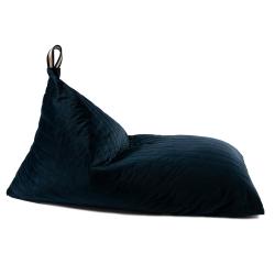 Pouf Essaouira éco-velours - Bleu nuit - Nobodinoz
