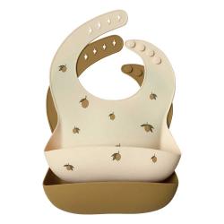 Set de 2 Bavoirs en Silicone Citrons - Konges Slojd