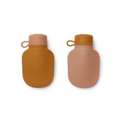 Set de 2 Gourdes à Compote - Moutarde/Rose - Liewood