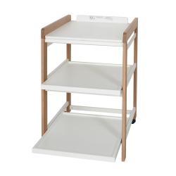 Table à langer Comfort avec roues - Blanc/Naturel - Quax